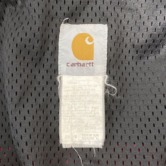 Carhartt Jacket Men's XL Red Black J105 Mesh Lined Hooded Nylon Color Block Coat - Picture 10 of 10